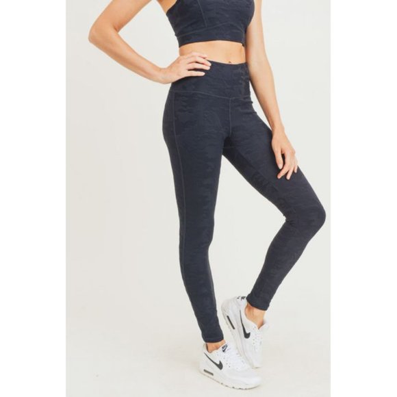 Mono B Pants - Textured Camo Jacquard TACTEL® Highwaist Leggings